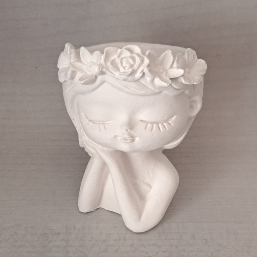Handmade lady head planter - lady,