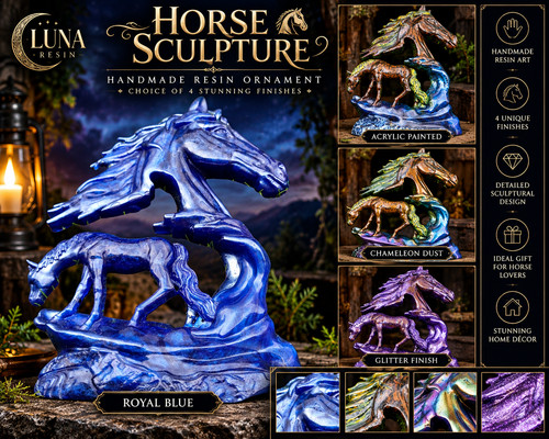 Handmade resin horse sculpture - handmade,
