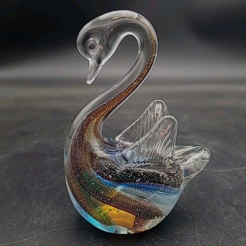 Hand blown art glass - glass, swan