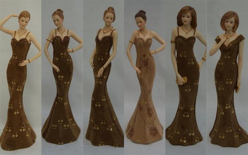 Simply suede lady figurines - suede,